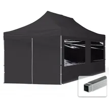 TOOLPORT Faltpavillon Economy 3 x 6 m inkl. 4 Seitenteile schwarz 59031