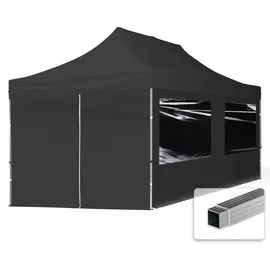 TOOLPORT Faltpavillon Economy 3 x 6 m inkl. 4 Seitenteile schwarz 59031