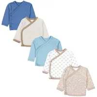 TupTam Baby Jungen Langarm Wickelshirt Baumwolle 5er Set, Farbe: