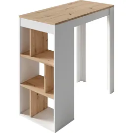 byLIVING Bartisch Moby 110 x 104 x 50 cm Weiß/Braun