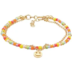 Elli Kids Layer mit Smiling Face Beads Bunt 925 Silber vergoldet 14 Damen 