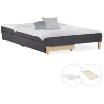 Homestyle4u Polsterbett 90 x 200 cm Grau