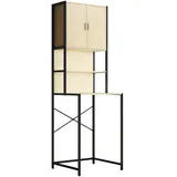 VCM Waschmaschinenschrank Edino 64 x 189 x 48 cm Honig-Eiche