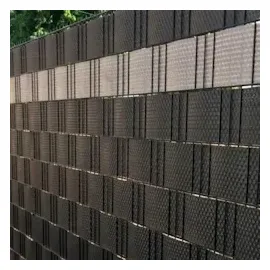 zaun|zu® Sichtschutz Rattan PE für Doppelstabmatten Hellgrau 26m