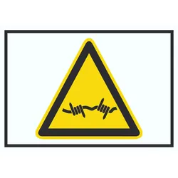 Achtung Stacheldraht Symbol A2 (420x594mm) Schild