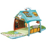 KIKKABOO Spielbogen Casa Bebe Krabbeldecke kleines Haus hängende Tiere Griff blau