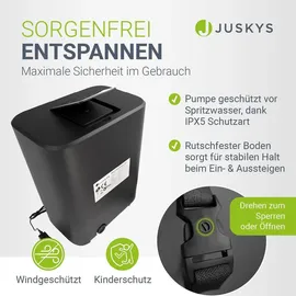 Juskys SpaLuxe 185 x 185 Grau/Blau inkl. LED-Beleuchtung