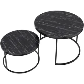 [en.casa] Skagen Marmor schwarz 2er Set