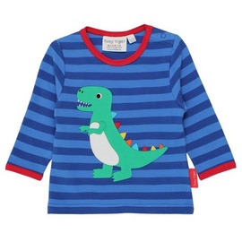 Toby Tiger Langarmshirt mit T-Rex Applikation in blau | Gr.: 98