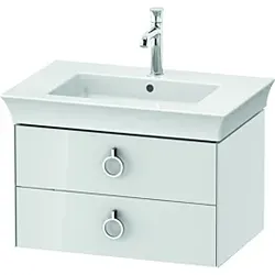 Duravit White Tulip Waschtisch-Unterschrank WT435108585 68,4 x 45,8 cm, Weiß Hochglanz, wandhängend, 2 Schubkästen mit Griff