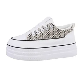 Ital-Design Sneaker Low Weiß/Schwarz Damen 40