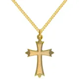 HOPLO Kreuzanhänger Anhänger Kreuz 333 8 kt Gold mit massiver Goldkette 333 - 8 kt Gold, Made in Germany 50 cm Unisex