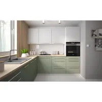 Feldmann-Wohnen Winkelküche, Grün, Weiß, Holzwerkstoff, L-Form, 245x207x240 cm, Küchen, Eckküchen, Eckküchen ohne Geräte