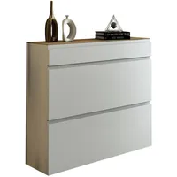 MODERANO Hängeschuhschrank 110 x 97 x 33 cm 2 Fächer, 1 Schublade weiß / weiß matt