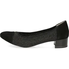 CAPRICE Damen Pumps Bast mit Blockabsatz, Schwarz (Black Comb), 38 EU / 5 UK