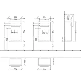 Villeroy & Boch Waschtischunterschrank 1 Tür 34 x 51,4 x 23,4 cm Braun