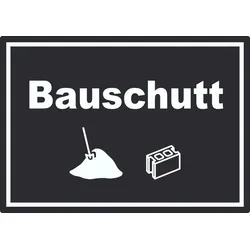 HB-Druck Bauschutt Mülltrennung Aufkleber Text Symbol Ziegel Baustein A5 (148x210mm)