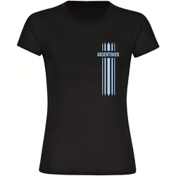 multifanshop Damen T-Shirt - Argentinien - Streifen - Druck hellblau - Frauen