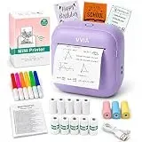 vvia Mini Drucker - Mini Drucker für Smartphone Fotodrucker Mini Thermodrucker Bluetooth Etikettendrucker Sofortdruck Aufkleber Drucker für Geschenke, Studiennotizen, Anatomische Diagramme, Fotos