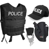 Normani Outdoor Sports Kostüm inkl. Weste mit Patch, Cap, Pistolenholster, Handschellen in POLICE | Gr.: 4XL