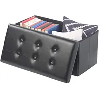 Infactory Sitzbank Faltbar Schwarz 80 l