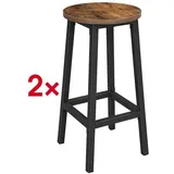 VASAGLE Barhocker rund 32 x 65 cm Braun