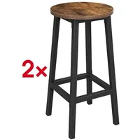 VASAGLE Barhocker rund 32 x 65 cm Braun