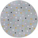 HANSE HOME Adventures Little Hearts«, rund, 7 mm Höhe, Spielteppich, weich, Kinderzimmer, Kurzflor, Spielunterlage, Teppich Junge Mädchen für Spielzimmer, Jugendzimmer, Wohnzimmer - Grau, 140cm