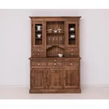 Massivholzmoebel-Becker Küchenbuffet Küchen- und Buffetschrank aus massiver Eiche, Geschirrschrank beige