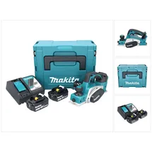 Makita DKP 180 RFJ Akku Hobel 18 V 82 mm + 2x Akku 3,0 Ah + Ladegerät + Makpac