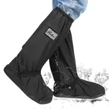 DMJJSD Schuhüberzieher Wasserdicht Regenüberschuhe Wasserdichte Überschuhe Regenschuhe Faltbare Regenstiefel-Schuhabdeckung mit Reißverschluss Rutschfest Reflektor Regenausrüstung für Männer Frauen XL