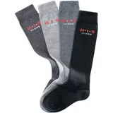 H.I.S. Kniestrümpfe H.I.S, Mädchen, Gr. 27-30, grau (schwarz, anthrazit, hellgrau, grau), Baumwolle, Elasthan (LYCRA), Polyamid, unifarben, elastisch, Socken Kniestrümpfe, mit verstärkten Belastungszonen