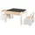 Costway Kindersitzgruppe 4-in-1 2 Stühle 90 x 60 x 50 cm Holz weiß grau