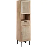 Beliani Rosell Badezimmerschrank 40 x 165 x 36 cm Hellbraun