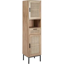 Beliani Rosell Badezimmerschrank 40 x 165 x 36 cm Hellbraun