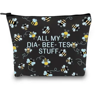 XYANFA Bee Diabetes Tasche Typ 1 Typ 2 Diabetiker Medizinische Tasche Versorgung Lagerung Diabetes Organisation All My Diabeetes Stuff (All My Diabeetes Stuff schwarz)