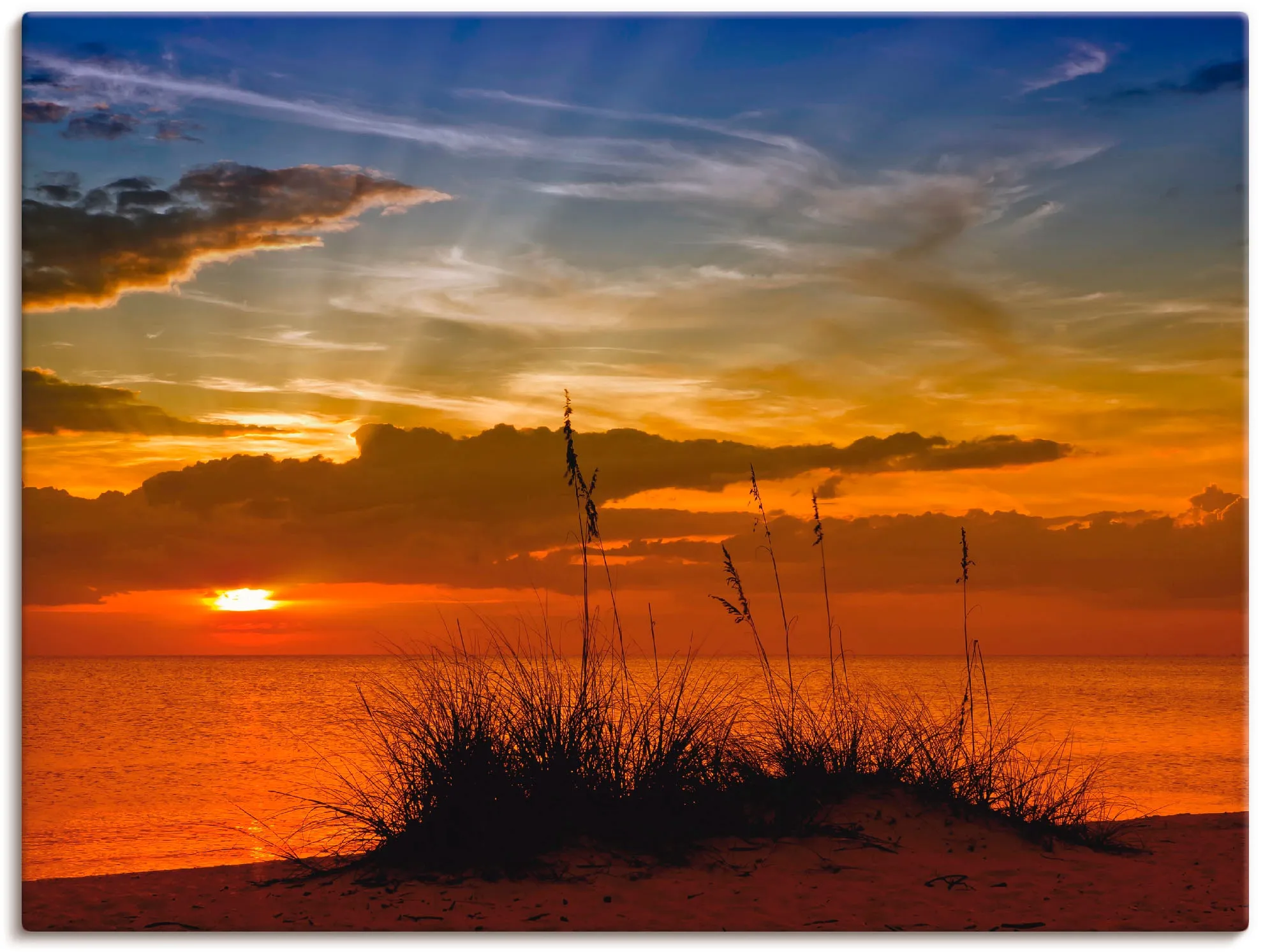 Wandbild »Herrlicher Sonnenuntergang«, Sonnenaufgang & -untergang, (1 St.), als Leinwandbild, Wandaufkleber in verschied. Größen, 74248851-0 orange B/H: 120 cm x 90 cm
