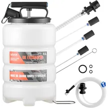 Vevor Flüssigkeitsabsauger, 9,5 L Fassungsvermögen, Manuelle Ölabsaugpumpe mit Schlauch & Verlängerungsschläuchen, Öltransfersystem mit HDPE-Tank, Pumpenwerkzeug für Autos, Rasenmäher, Boote