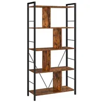 VASAGLE Kinderbücherregal 5 Ebenen 74 x 30 cm braun schwarz