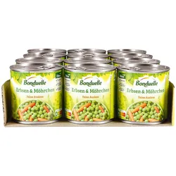 Bonduelle feine Auslese Erbsen mit Möhrchen 265 g Abtropfgewicht, 12er Pack