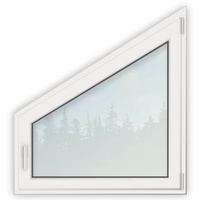 Schrägfenster, Kunststoff, aluplast IDEAL 4000, Sondertyp Spitz, Weiß, 125 x 385 x 510 mm, 2-fach Verglasung, individuell konfigurieren
