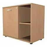 Schäfer Shop Select Sideboard, mit Drehtür, abschließbar, Spanplatte, B 800 x T 420 x H 663 mm, links anstellbar, Buche