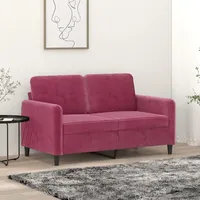 LAPOOH 2-Sitzer-Sofa Weinrot 120 cm Samt, Loungesofa, Sofas & Couches, Relaxsofa, Couch für Wohnzimmer - 359436