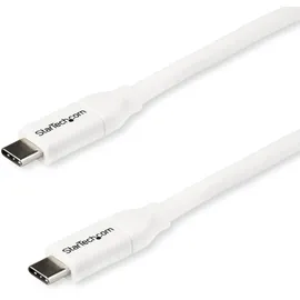 Startech StarTech.com USB-C auf USB-C Kabel mit 5A Power Delivery - St/St - Weiß - 2m USB 2.0 USB-IF zertifiziert - USB Typ C Kabel (USB2C5C2MW)