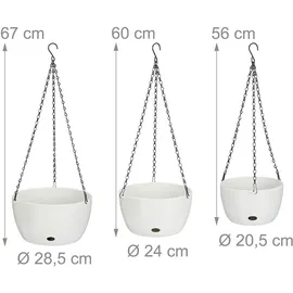 Relaxdays Blumenampel 28,5 x 28,5 x 67 cm Schwarz