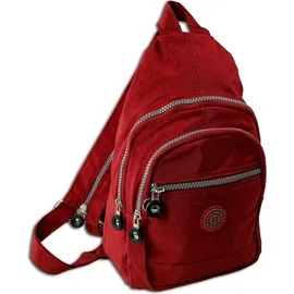 Jennifer Jones Leather Crinkle Nylon Rucksack Rot