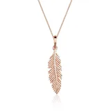 Elli Halskette mit Feder Anhänger 925 Sterling Silber Roségold