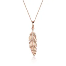 Elli Halskette mit Feder Anhänger 925 Sterling Silber Roségold