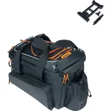 Basil Miles Tarpaulin XL Pro MIK Fahrradtaschen 36l - 9-36L, Schwarz/Orange, Wasserdicht, Kompatibel mit und Racktime, Ideal für Radtouren