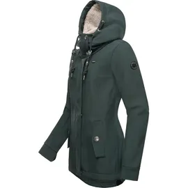 Ragwear Damen, Übergangsjacke Funktionsjacke Softshelljacke wasserabweisend mit Kapuze Monadde Softshell Dark Green Gr. 3XL - 3XL